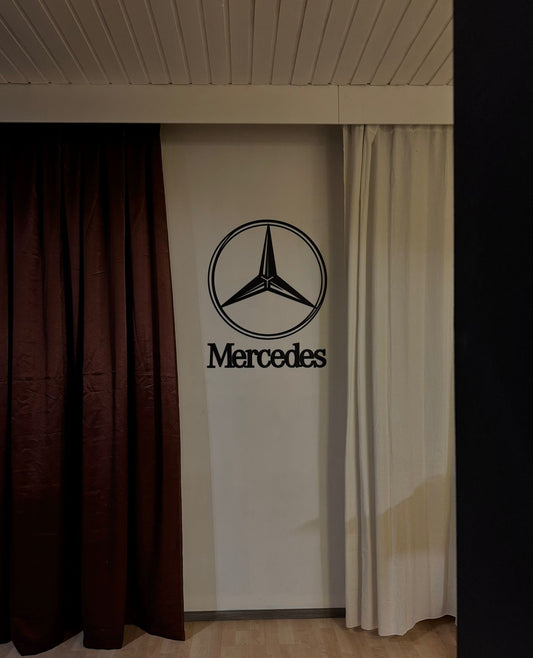 Mercedes puinen logo kyltti 60 cm Eco Decor