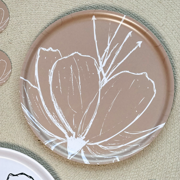 Iso pyöreä tarjotin | Kukat halk. 40 cm