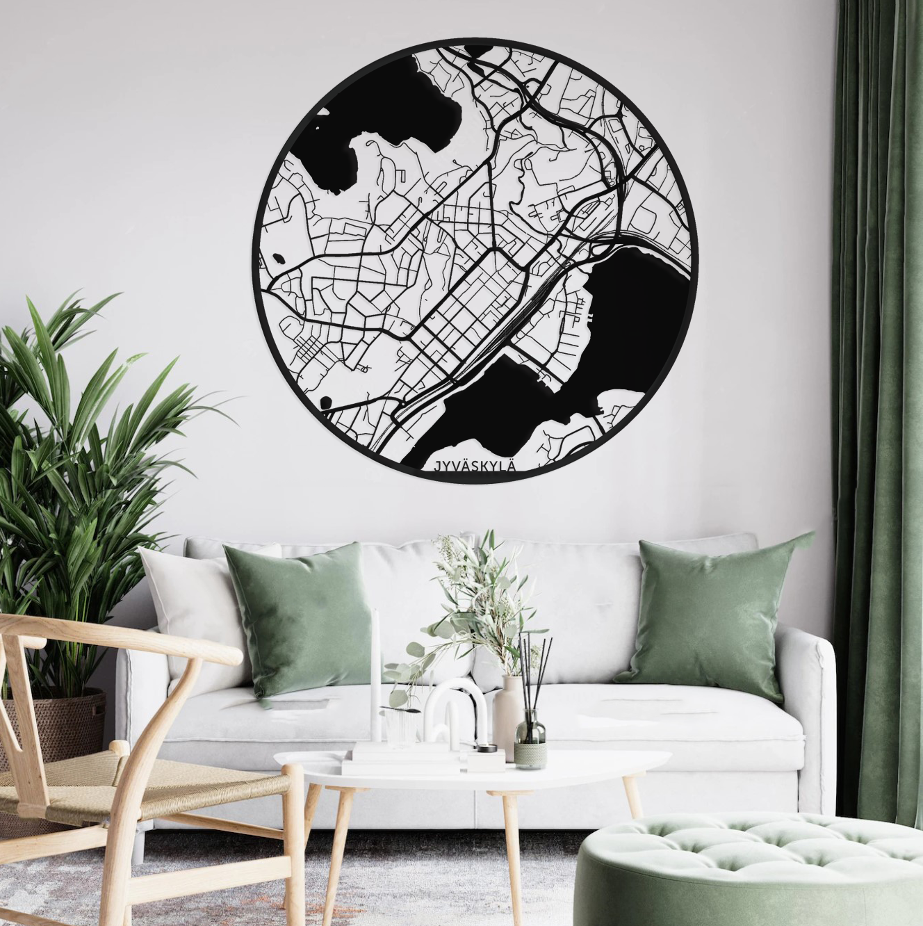Puinen kartta taulu tilaustyönä - Eco Decor