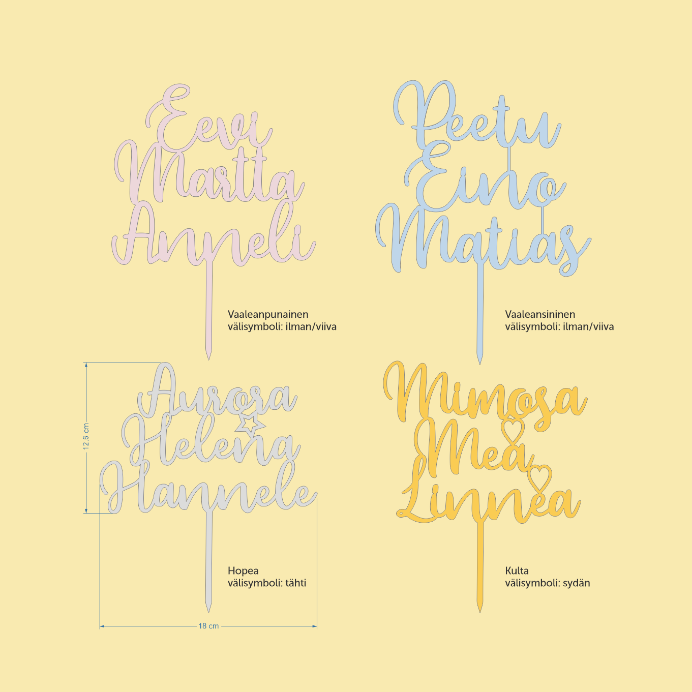 Cake Topper 4 lines | font 2