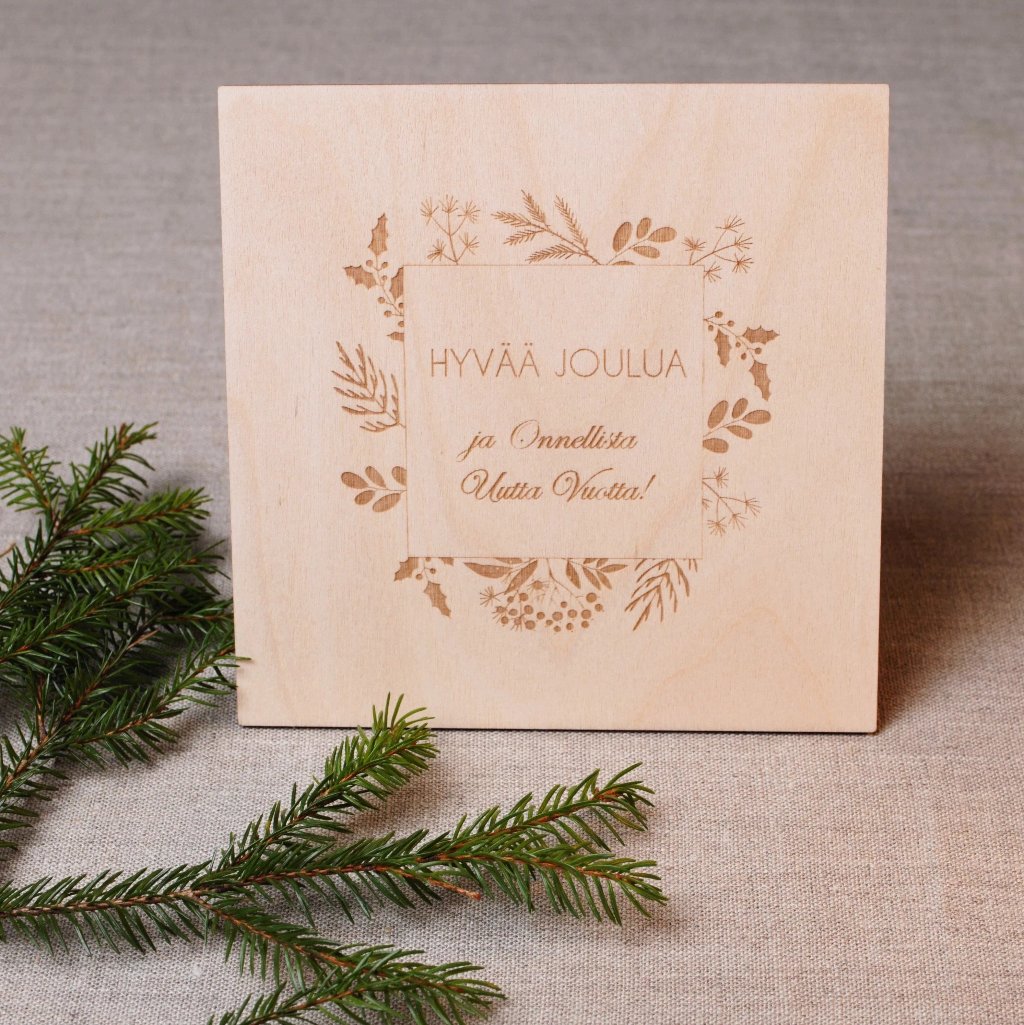 Puinen joulukortti - Eco Decor .fi