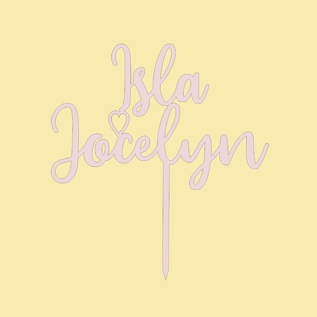Cake Topper 3 lines | font 2