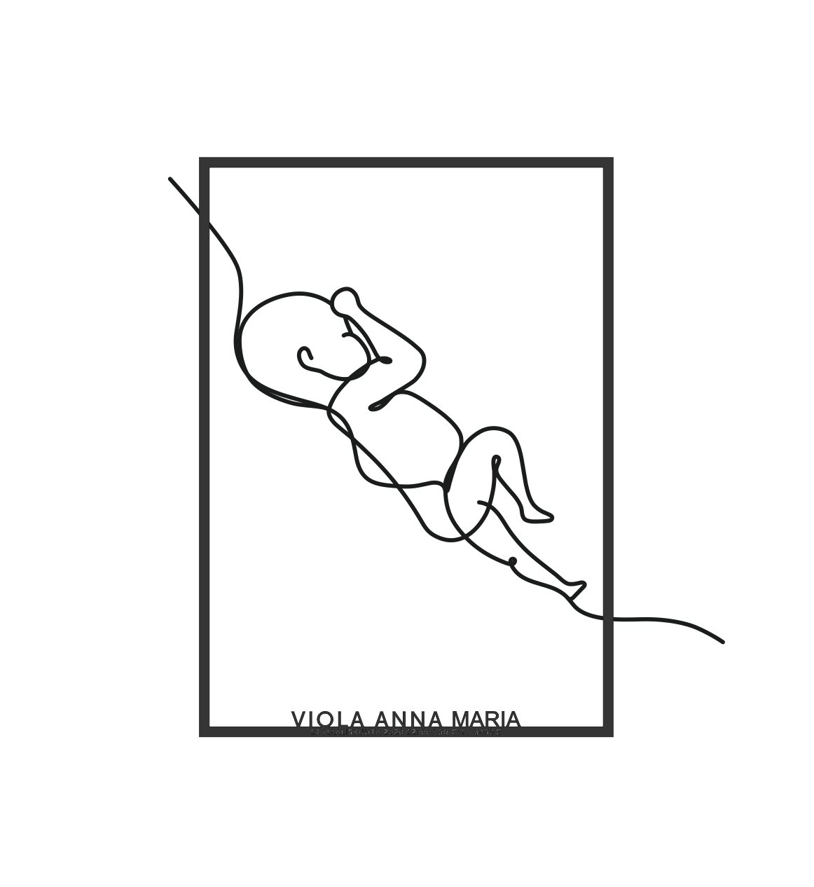 Vastasyntynyt ART-taulu - sisustustaulu lapsen nimellä - kotimaisesta koivuvanerista - Eco Decor Oy.