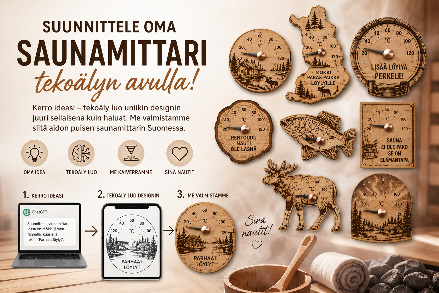 Suunnittele oma saunamittari tekoälyn avulla