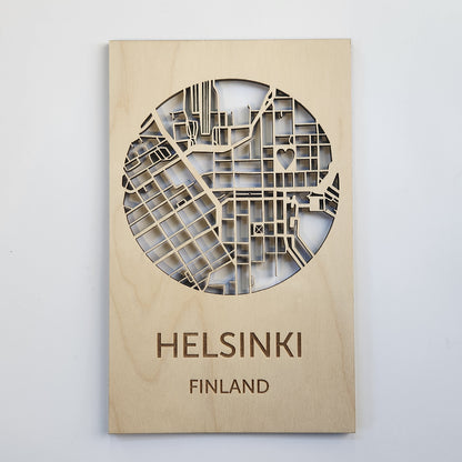 Puinen Helsinki kortti sydän
