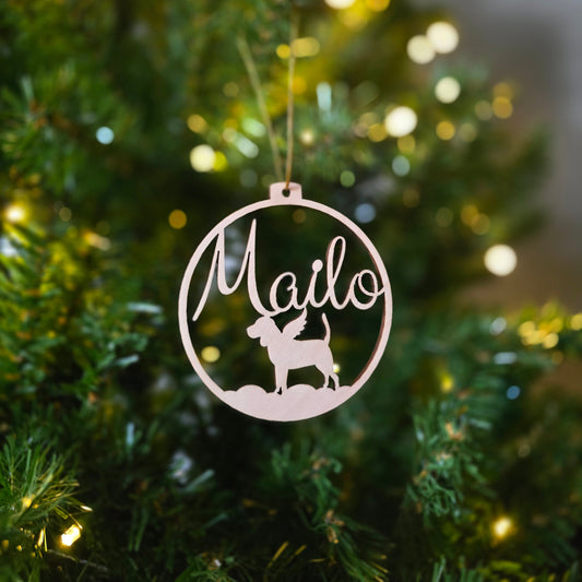 Dog Christmas ball with wings