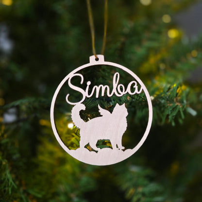 Katzen-Weihnachtskugel mit Flügeln
