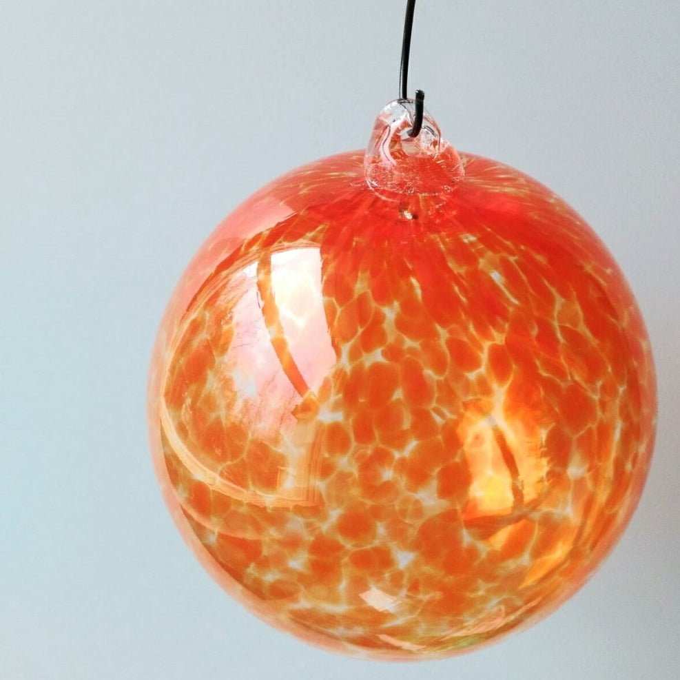 GLASS BALL, ORANGE RED