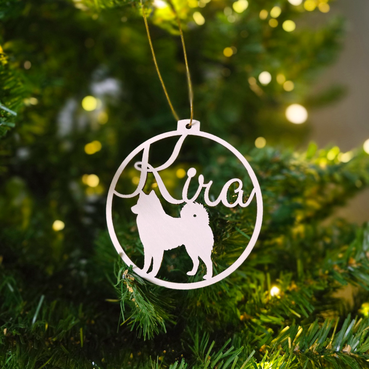 Hunde-Weihnachtskugel mit eigenem Namen | Über 99 Rassen, wähle deine!