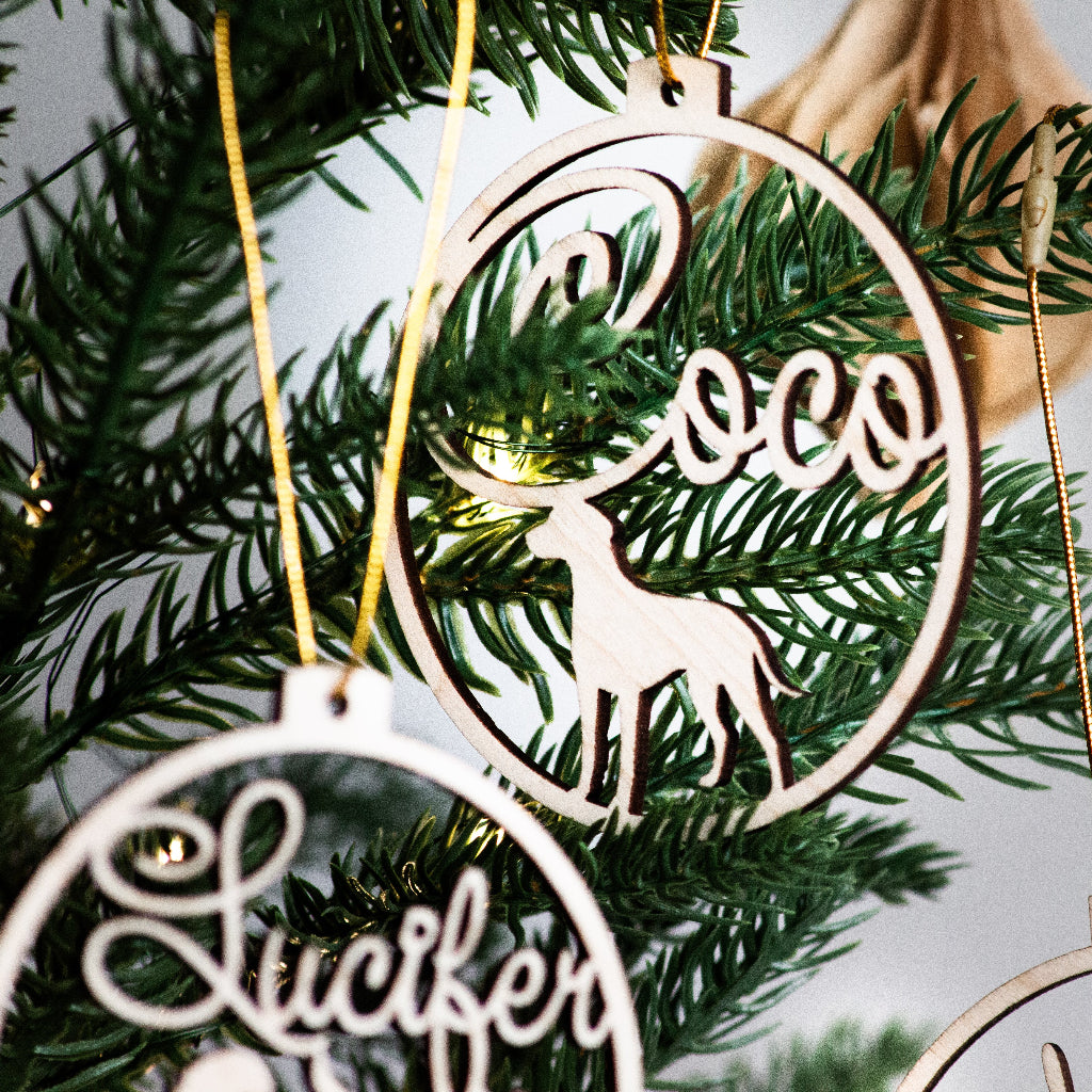 Koirajoulupallo koirajoulukoriste nimi oma rotu oma kuva