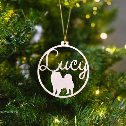 Hunde-Weihnachtskugel mit eigenem Namen | Über 99 Rassen, wähle deine!