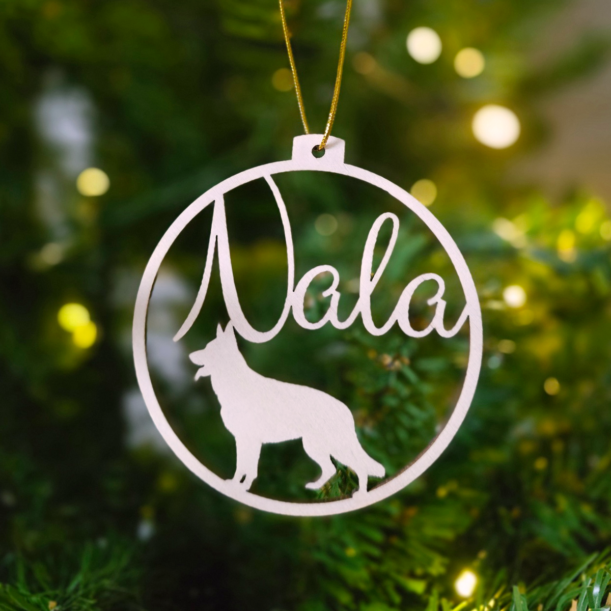 Hunde-Weihnachtskugel mit eigenem Namen | Über 99 Rassen, wähle deine!