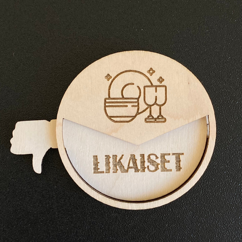 Puhtaat likaiset kyltti astiapesukoneeseen