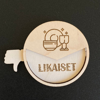 Puhtaat likaiset kyltti astiapesukoneeseen