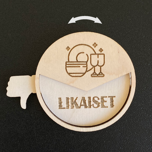 Puhtaat likaiset kyltti - merkki astianpesukone