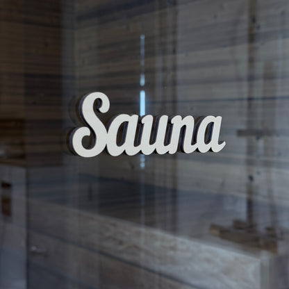SAUNA – puinen saunakyltti ovelle