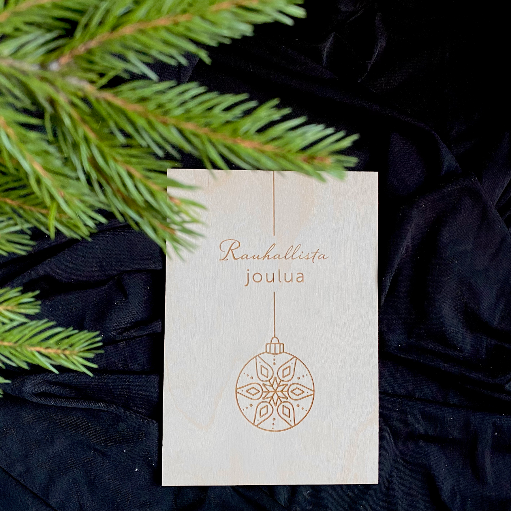 Joulukortti vaneri puu - Eco Decor wooden postcard