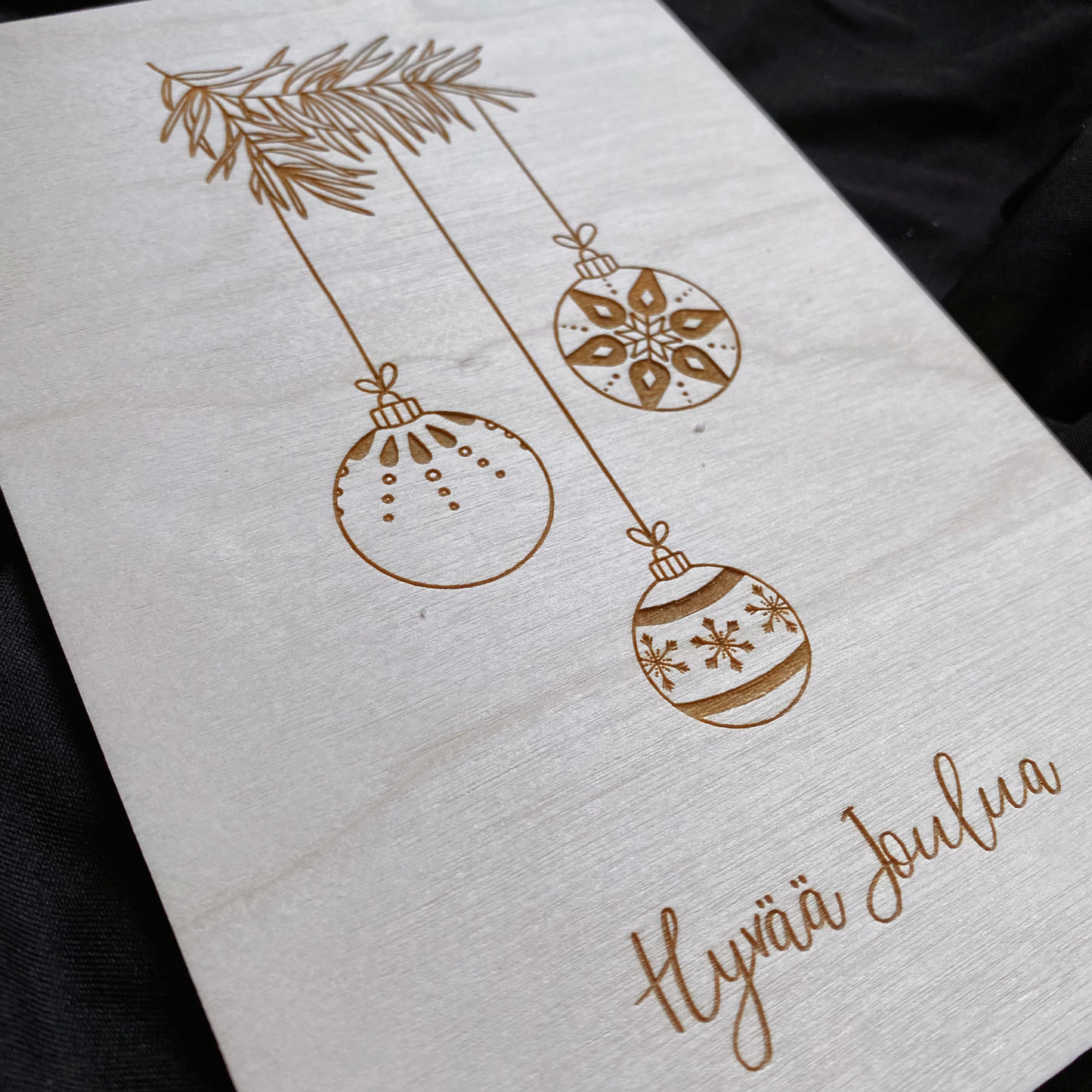 Puinen Joulukortti | Tyyli 2