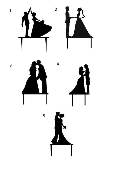 Cake topper with silhouette