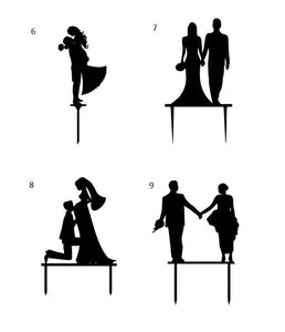 Cake topper with silhouette