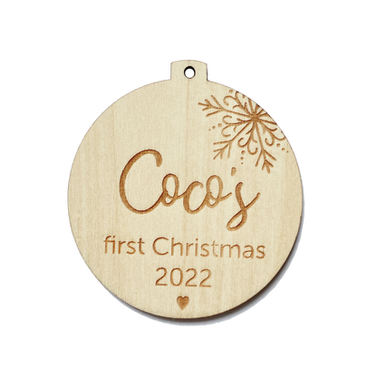 Wooden Personalized Christmas Ornament 2022