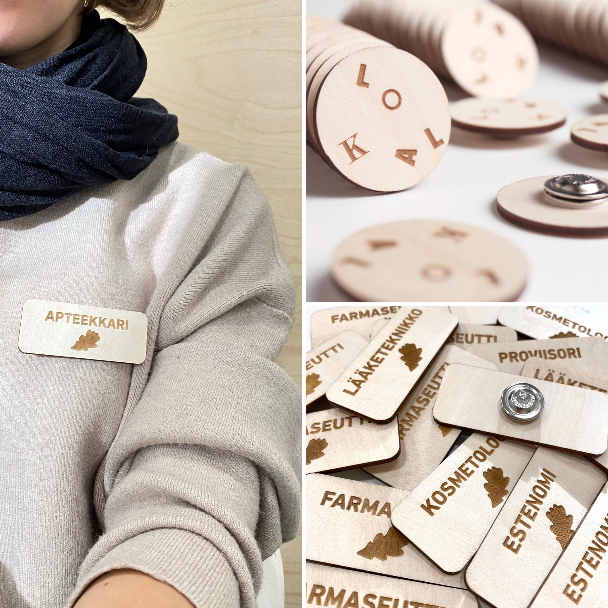 Nimikyltti magneetilla / rintamerkki oma logo