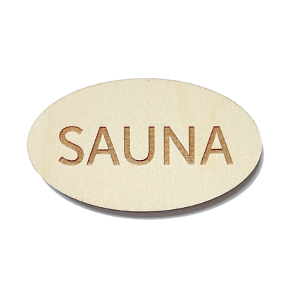 SAUNA kyltti puu vanerinen nimikyltti