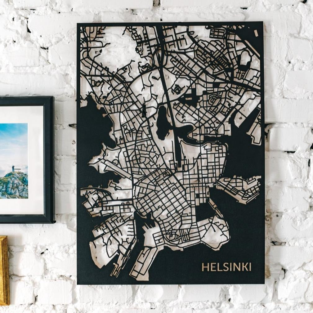  KARTTA TAULU HELSINKI - Puinen sisustuskarta | Eco Decor Oy - puiset Sisustustaulu