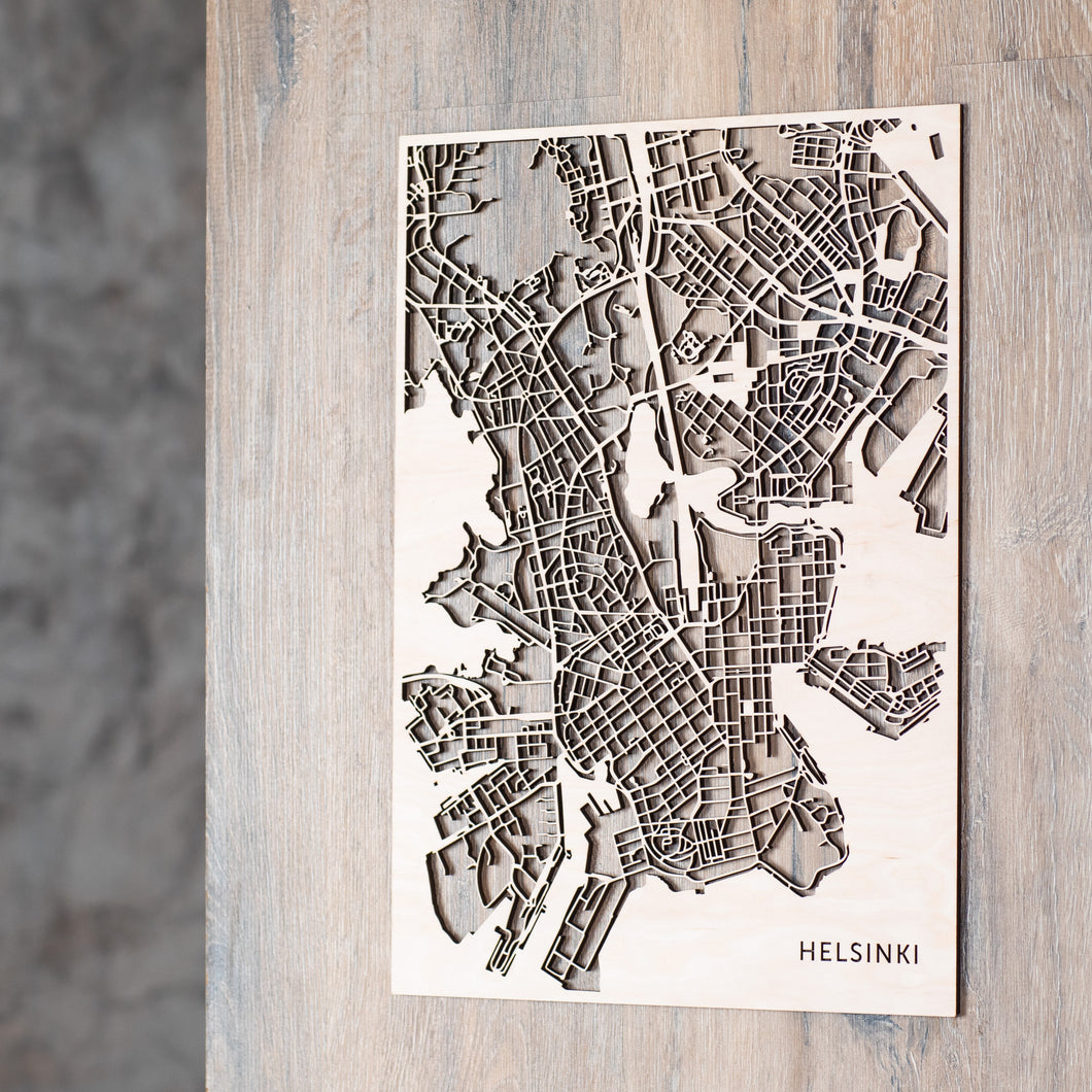 Wooden city map 