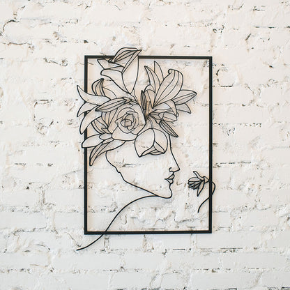 puinen ART taulu sisustus herkkä valkoinen tiiliseinä - ecodecor.fi