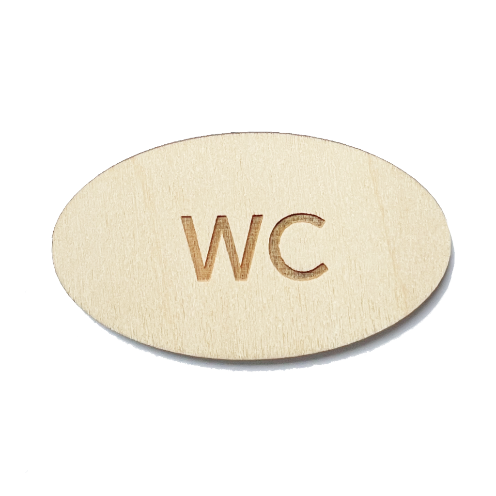 WC kyltti puu vanerinen nimikyltti