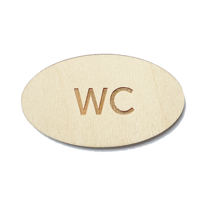 WC kyltti puu vanerinen nimikyltti